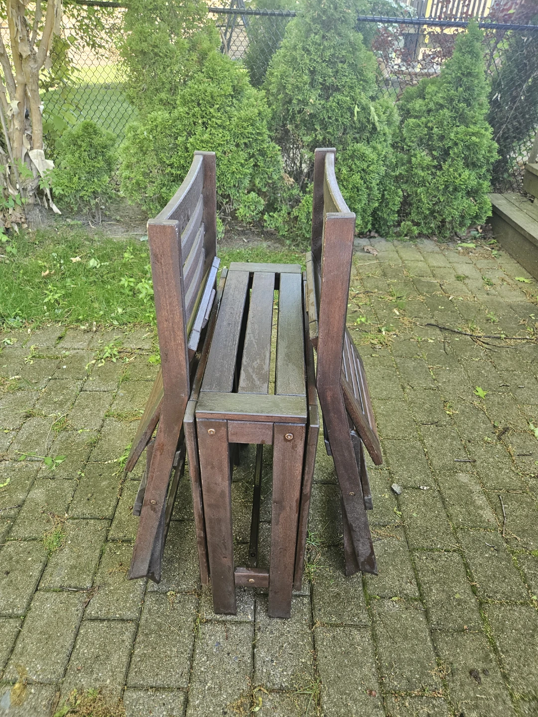 IKEA Wooden Folding Patio Table and Chairs Set - photo 4