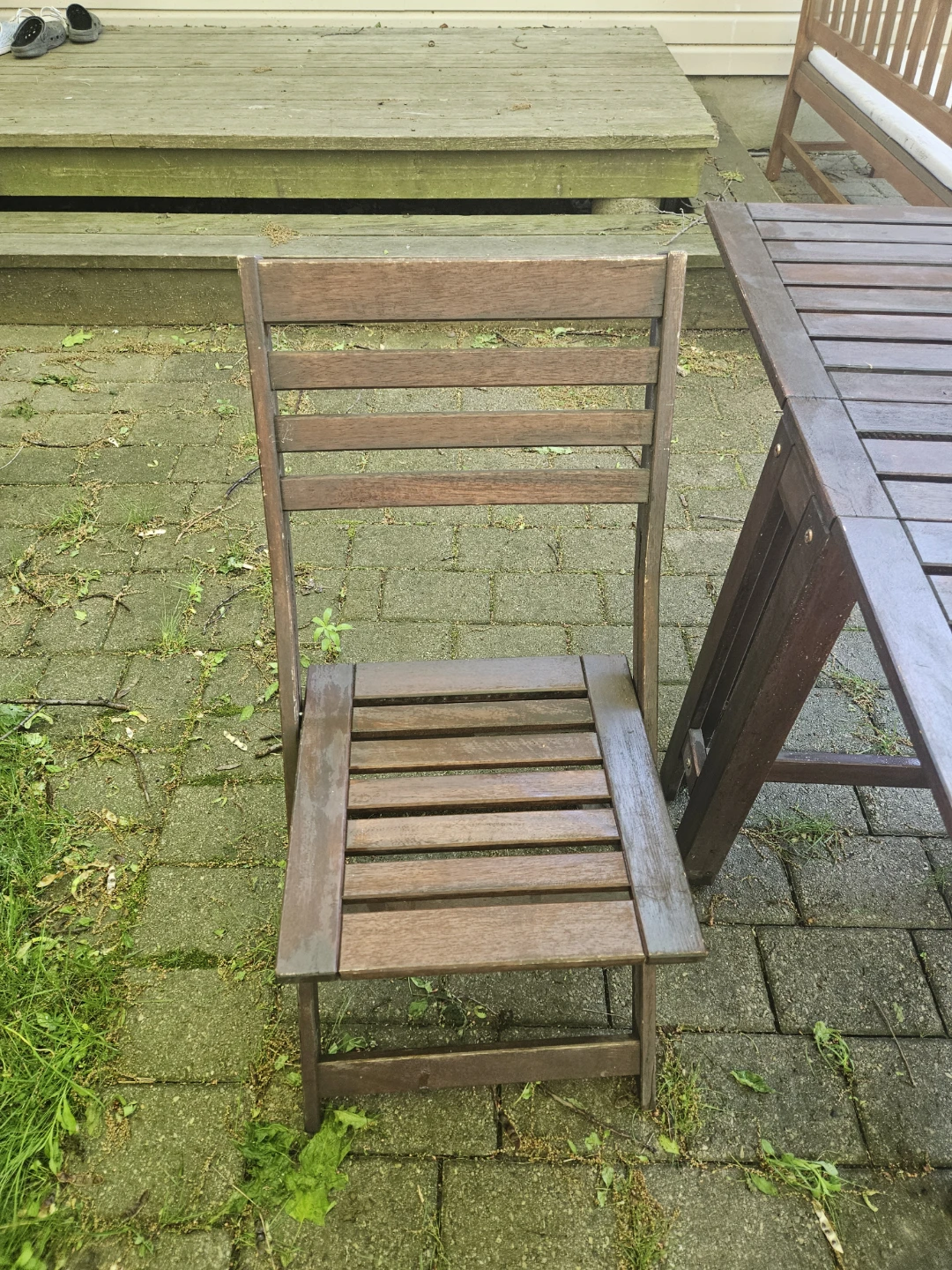 IKEA Wooden Folding Patio Table and Chairs Set - photo 5