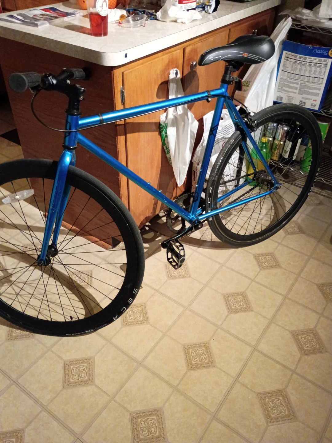 Blue fixie bicycle - photo 3