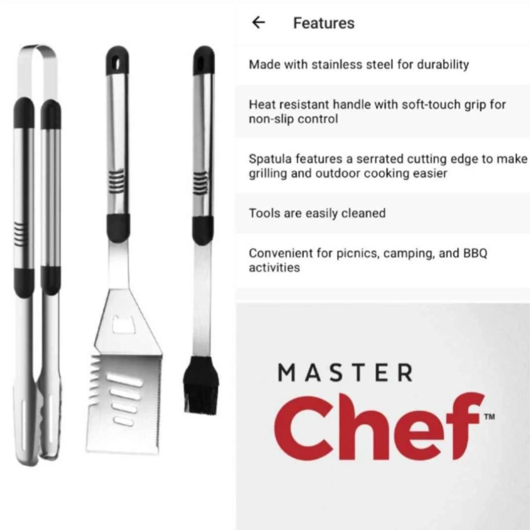 BBQ Tools set - MasterChef stainless steel - NEW - photo 2