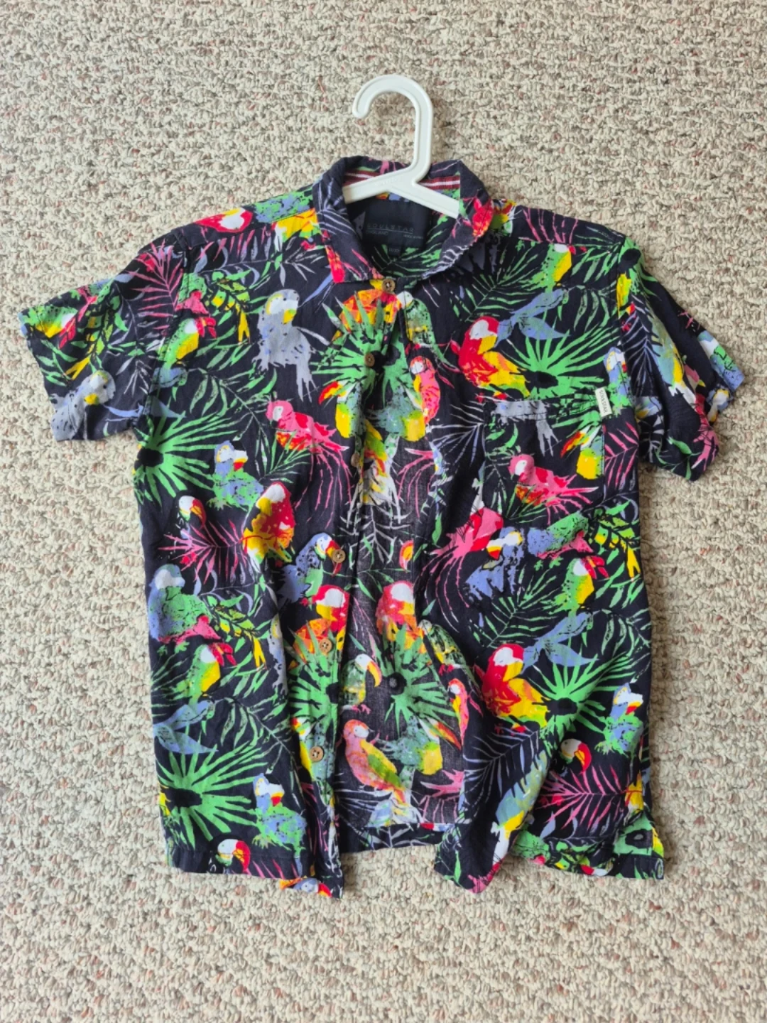 Boys Hawaiian Shirt - Parrot Print