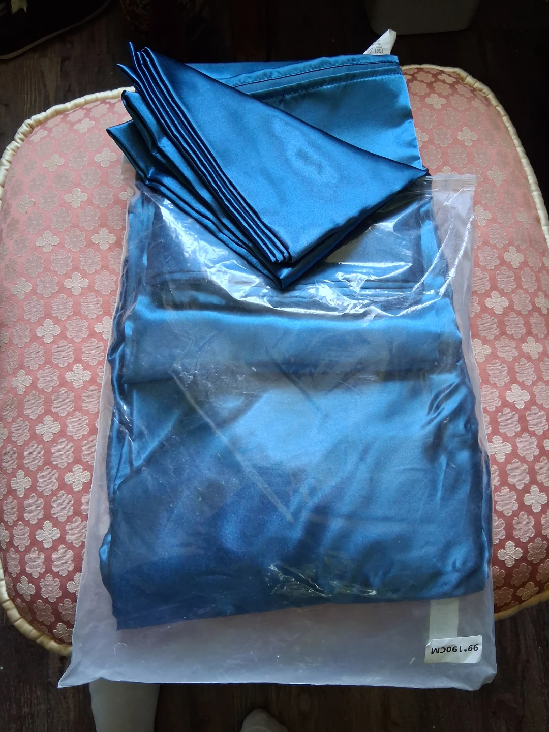 Satin sheet Set 3pc 19"x90" Lake Blue