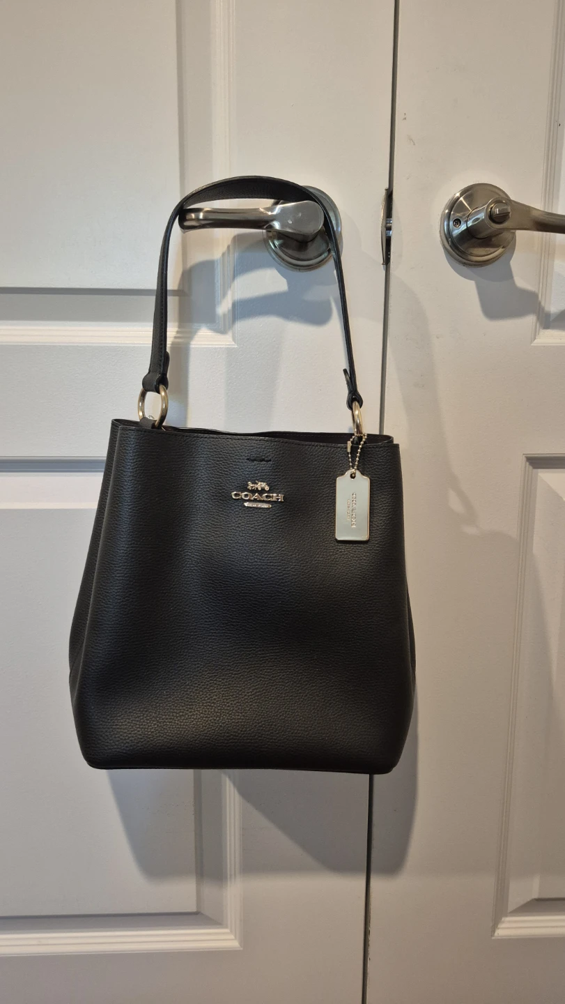 Coach Black Pebble Leather Shoulder Bag