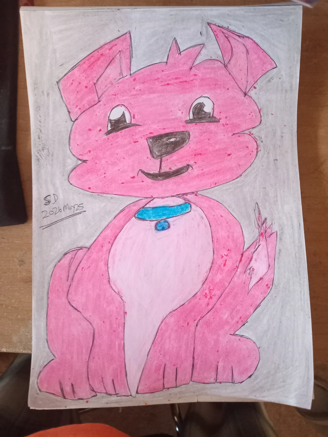 LIGHT AND DARK PINK CARTOON DOG BY CUSTOM ARTIST SHERWIN - photo 3
