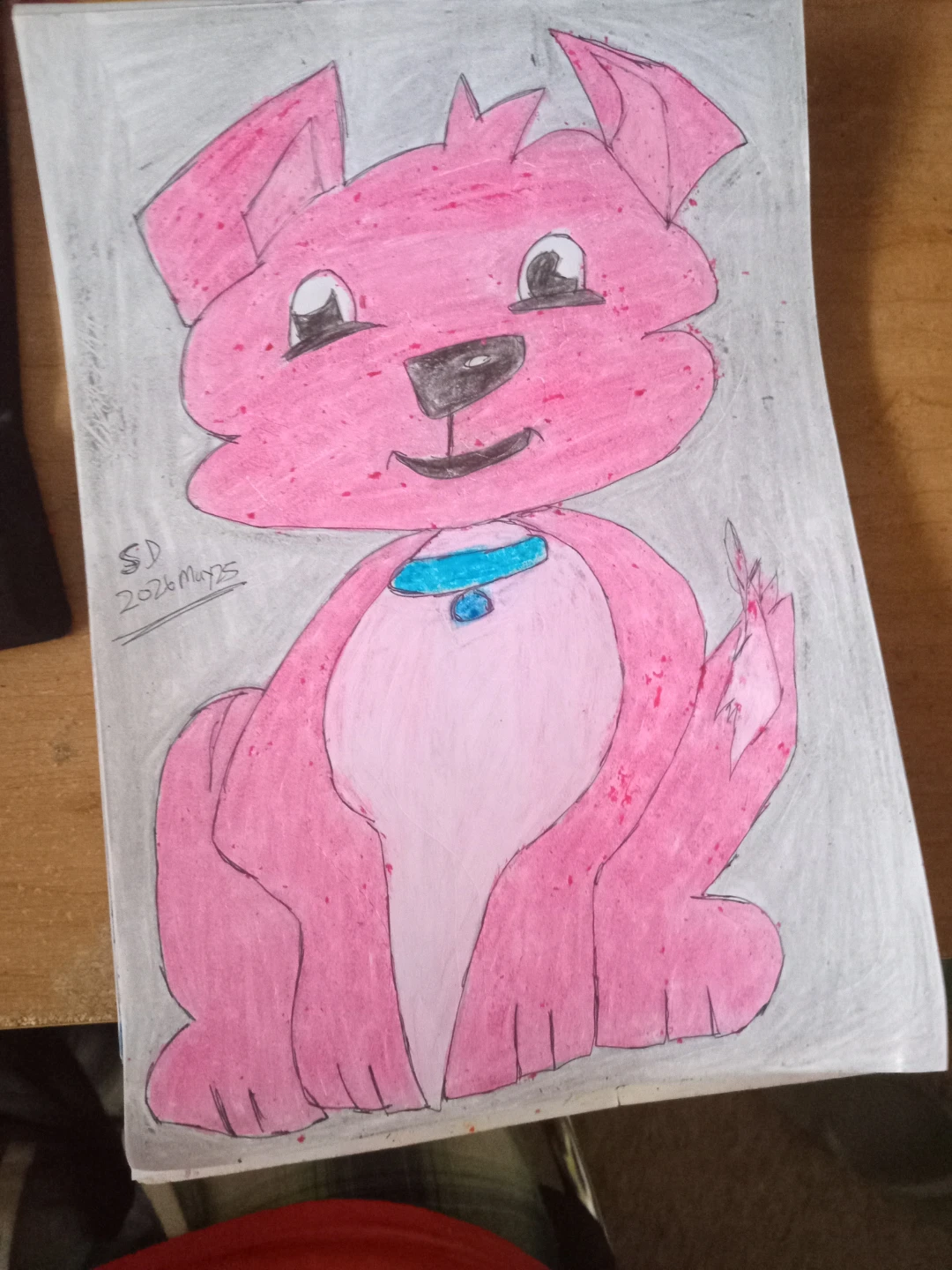 LIGHT AND DARK PINK CARTOON DOG BY CUSTOM ARTIST SHERWIN - photo 4