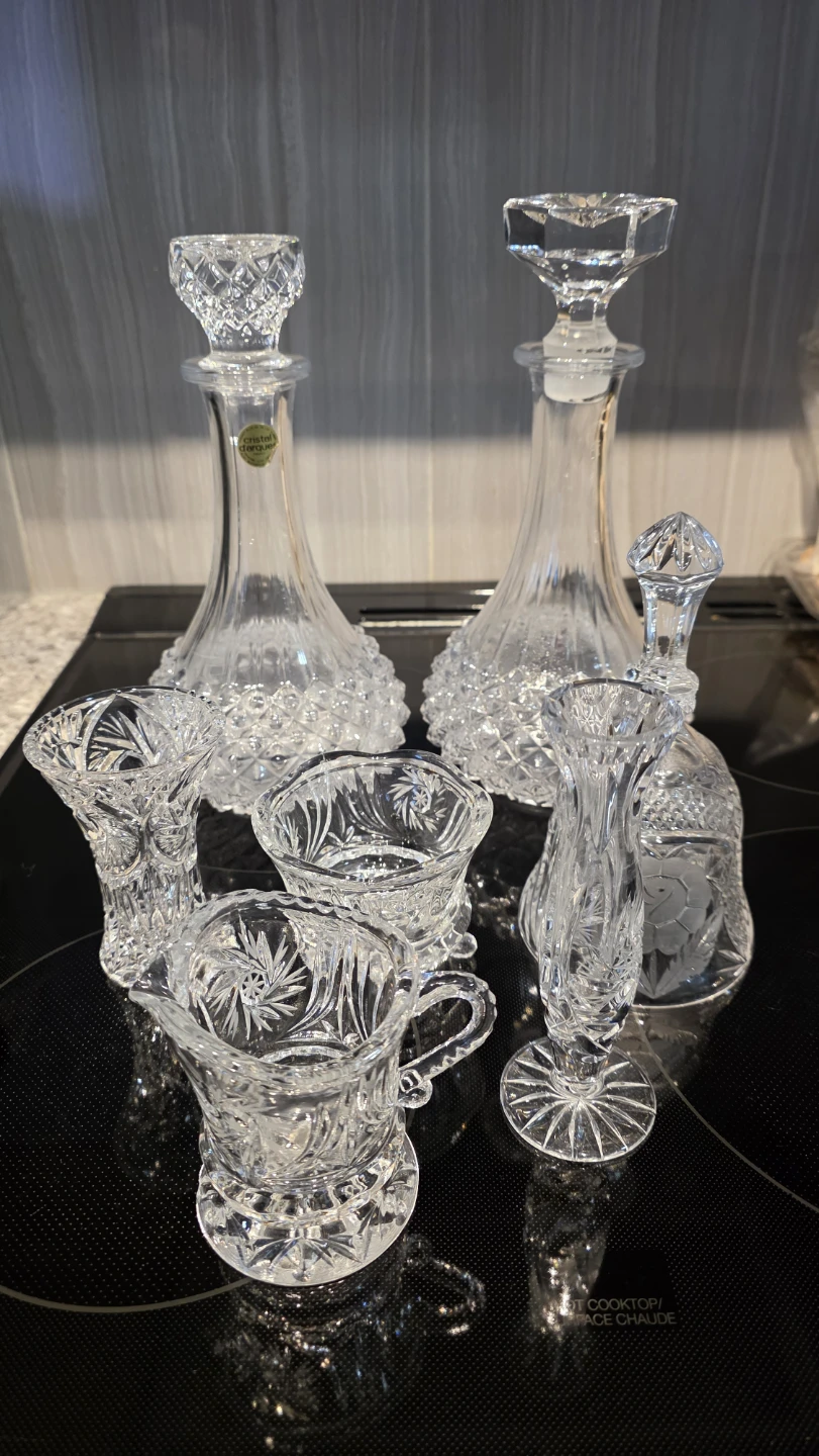 9Cristal D'Arques Crystal Decanter and Barware Set