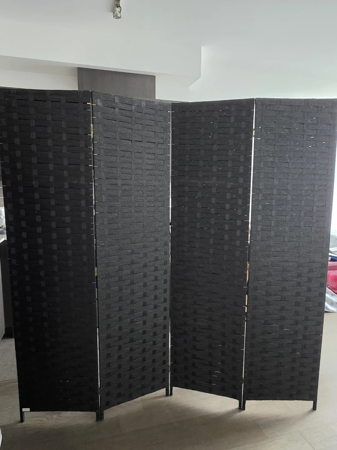 Black 4-Panel Room Divider Screen - photo 2
