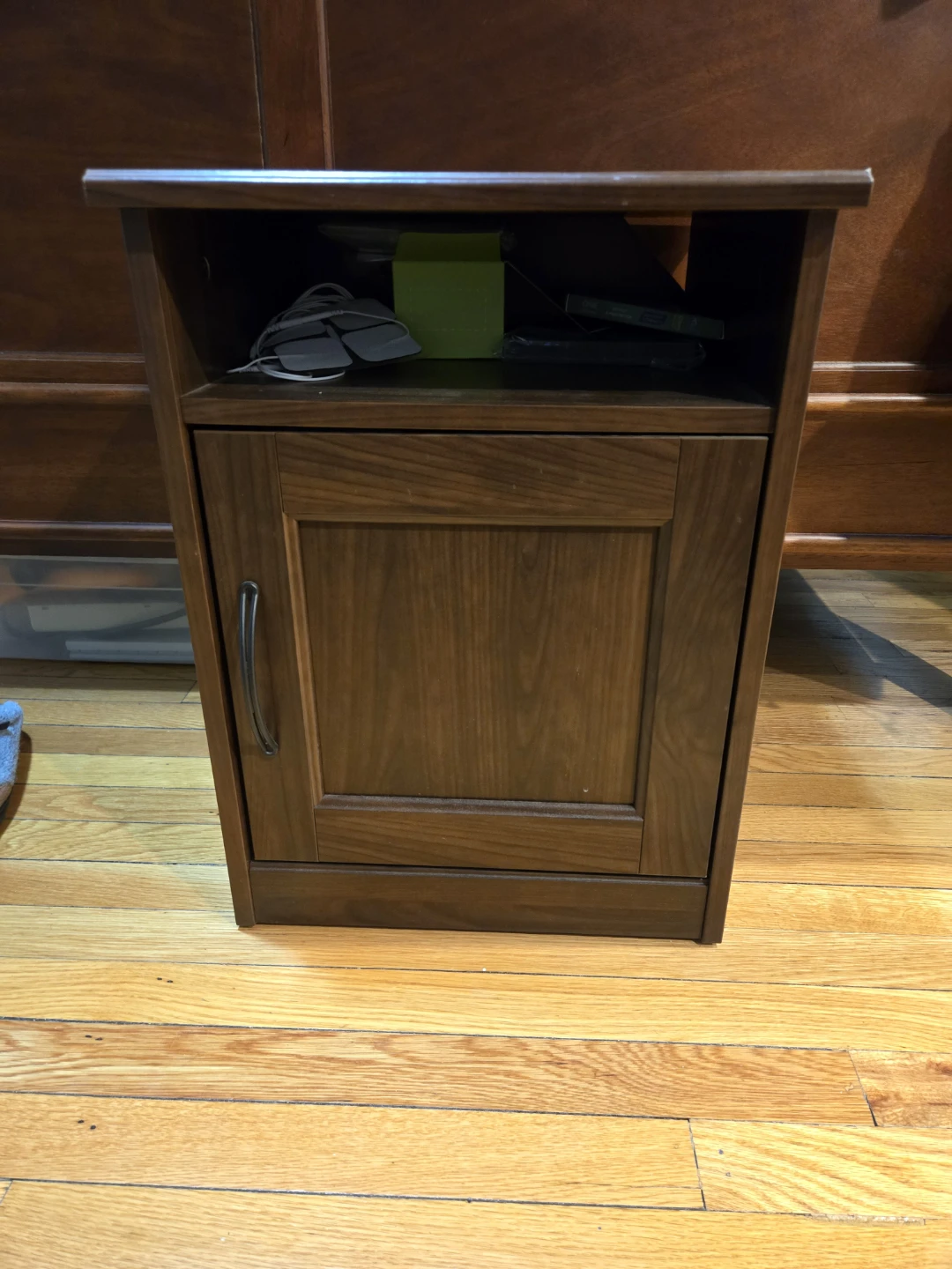 Wooden Nightstand with Cabinet