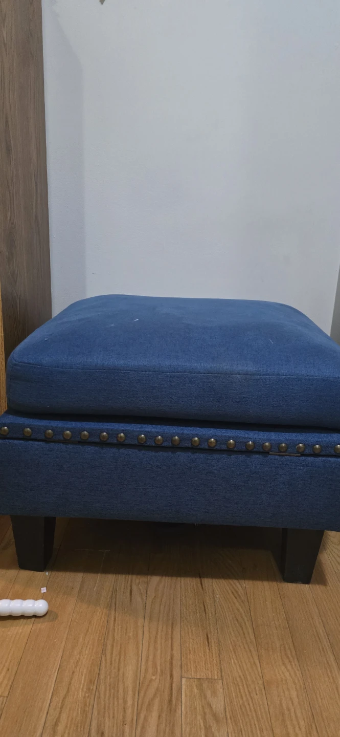 Blue Storage Ottoman - photo 2