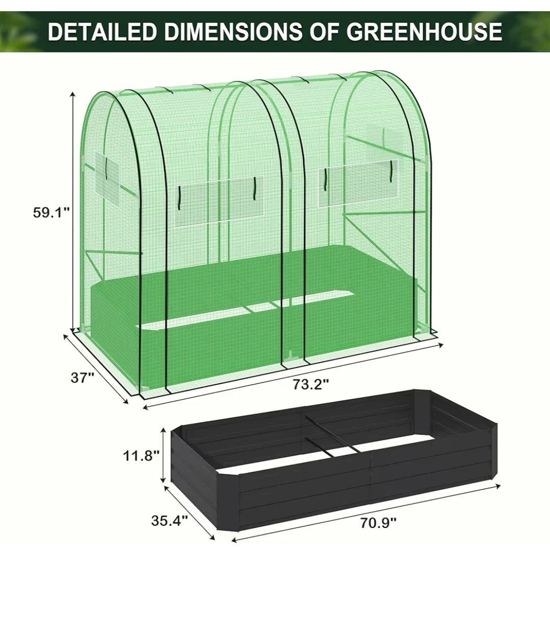Greenhouse with Raised Garden Bed - photo 2