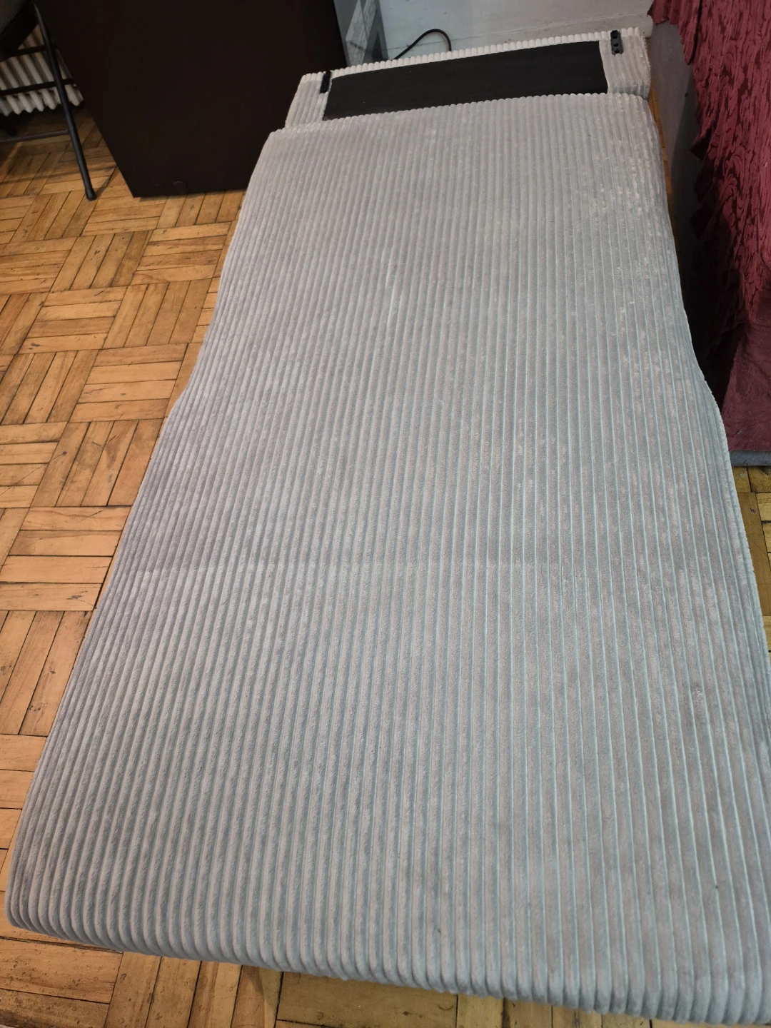 BN)Grey Corduroy Lounge chair With Stroage