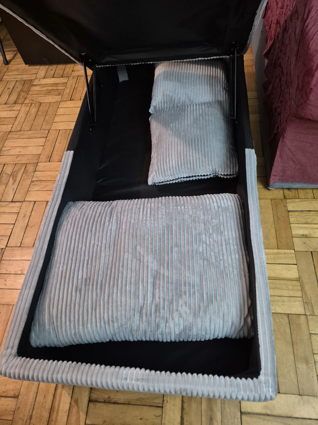 BN)Grey Corduroy Lounge chair With Stroage - photo 2