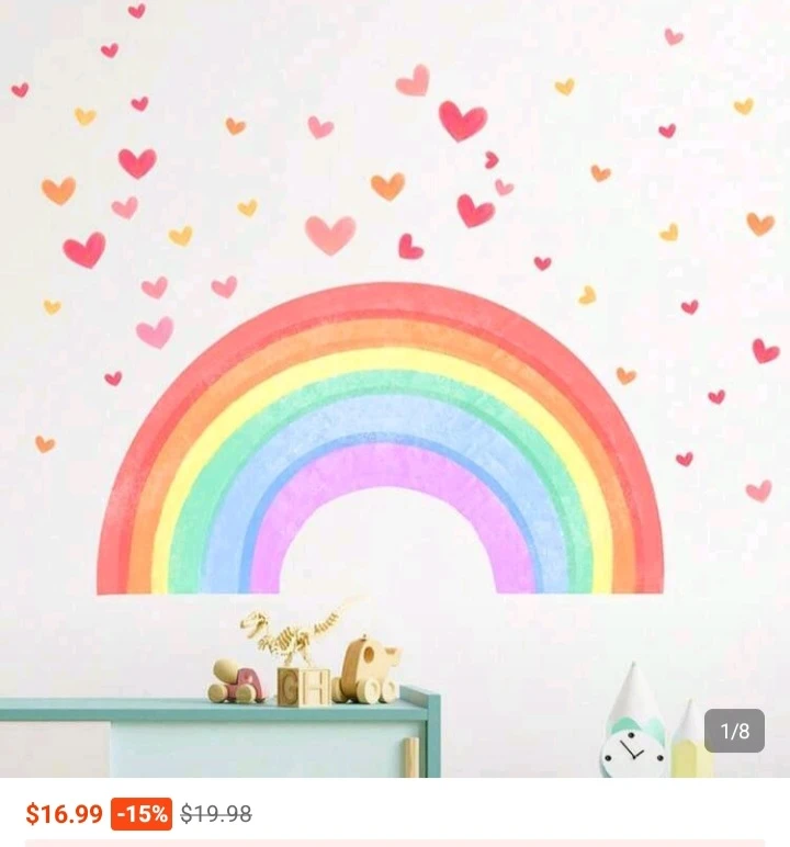 Rainbow and Hearts Wall Decals - photo 3