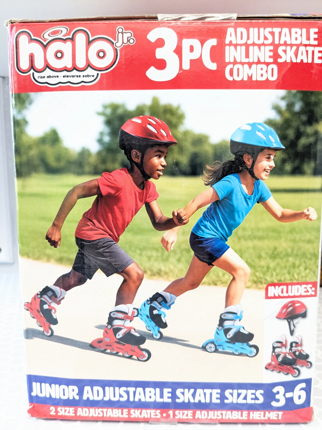 Jr. 3pcs Adjustable In Line Skates Combo Set - photo 3
