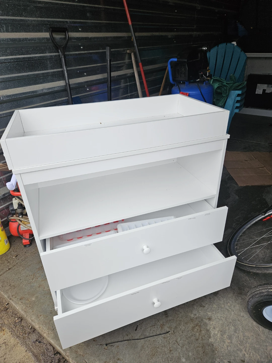 White Changing Table with Drawers - photo 2