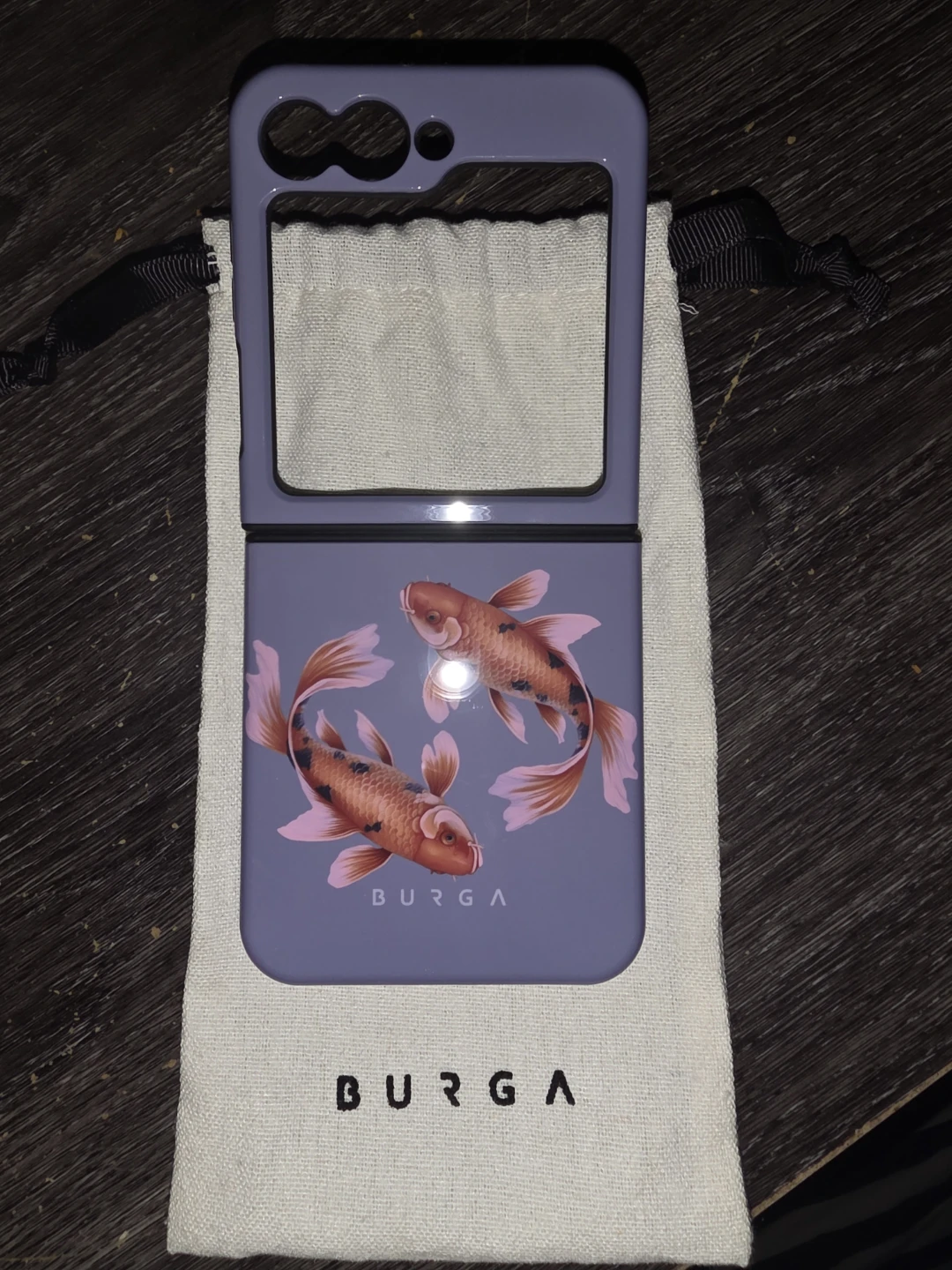 Burga Phone Case for Samsung Z Flip 5 - Purple Koi Design - photo 2
