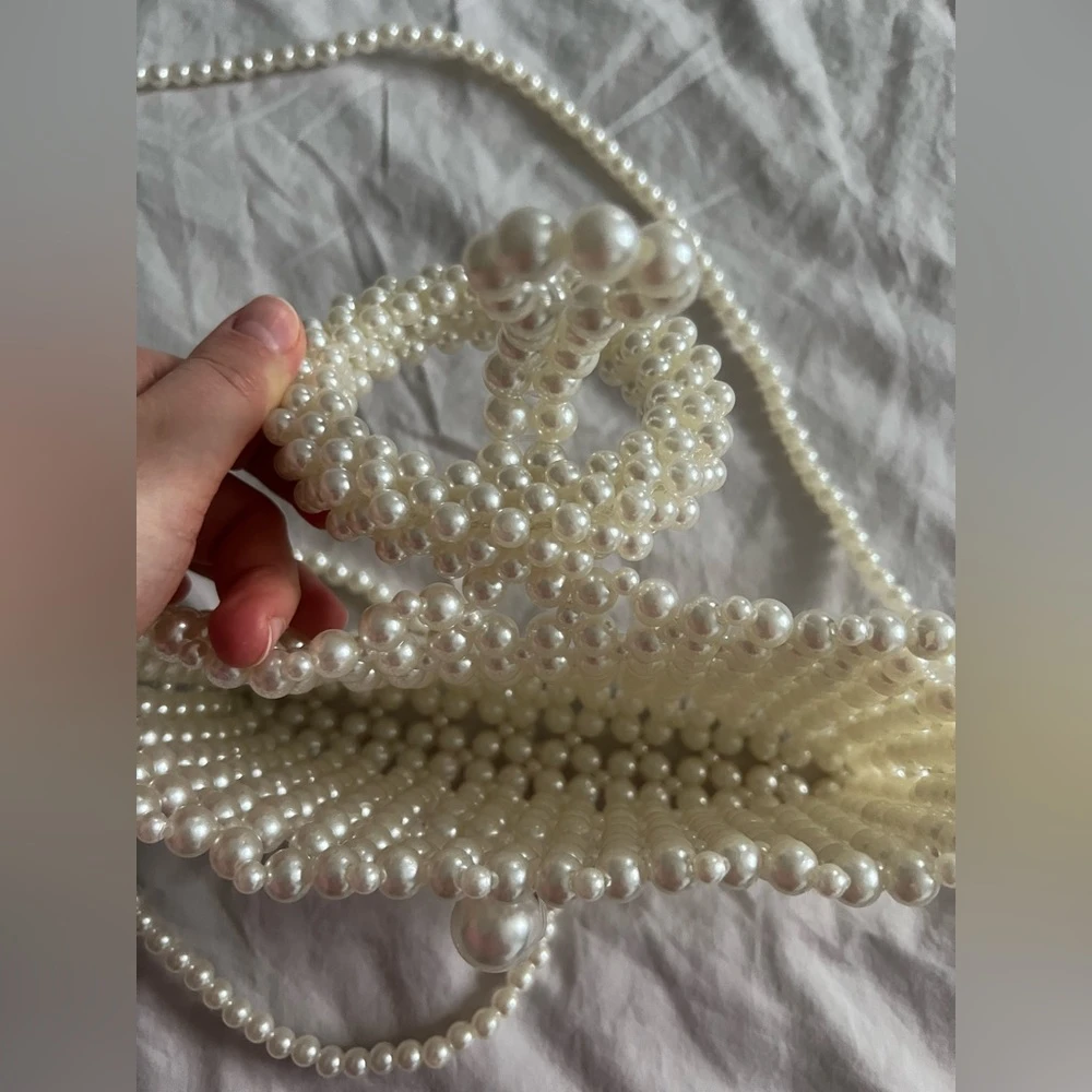 Pearl Beaded Bag - Elegant Cream Women's Purse - photo 5