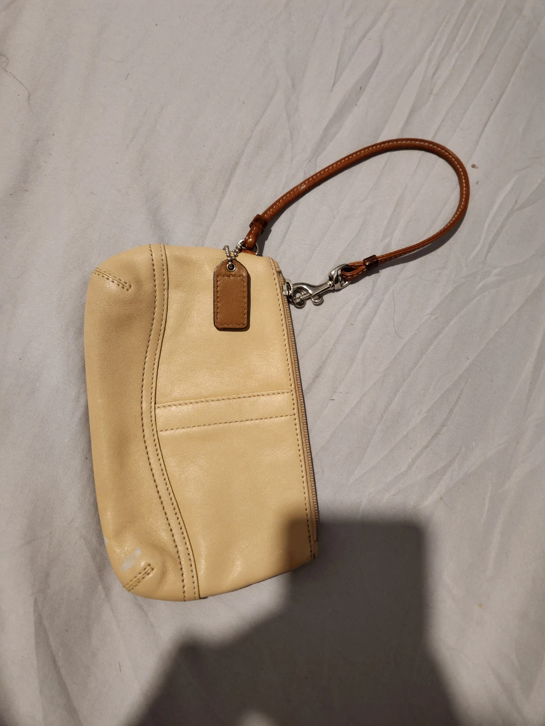 Coach Leather Wristlet Pouch - Beige - photo 2