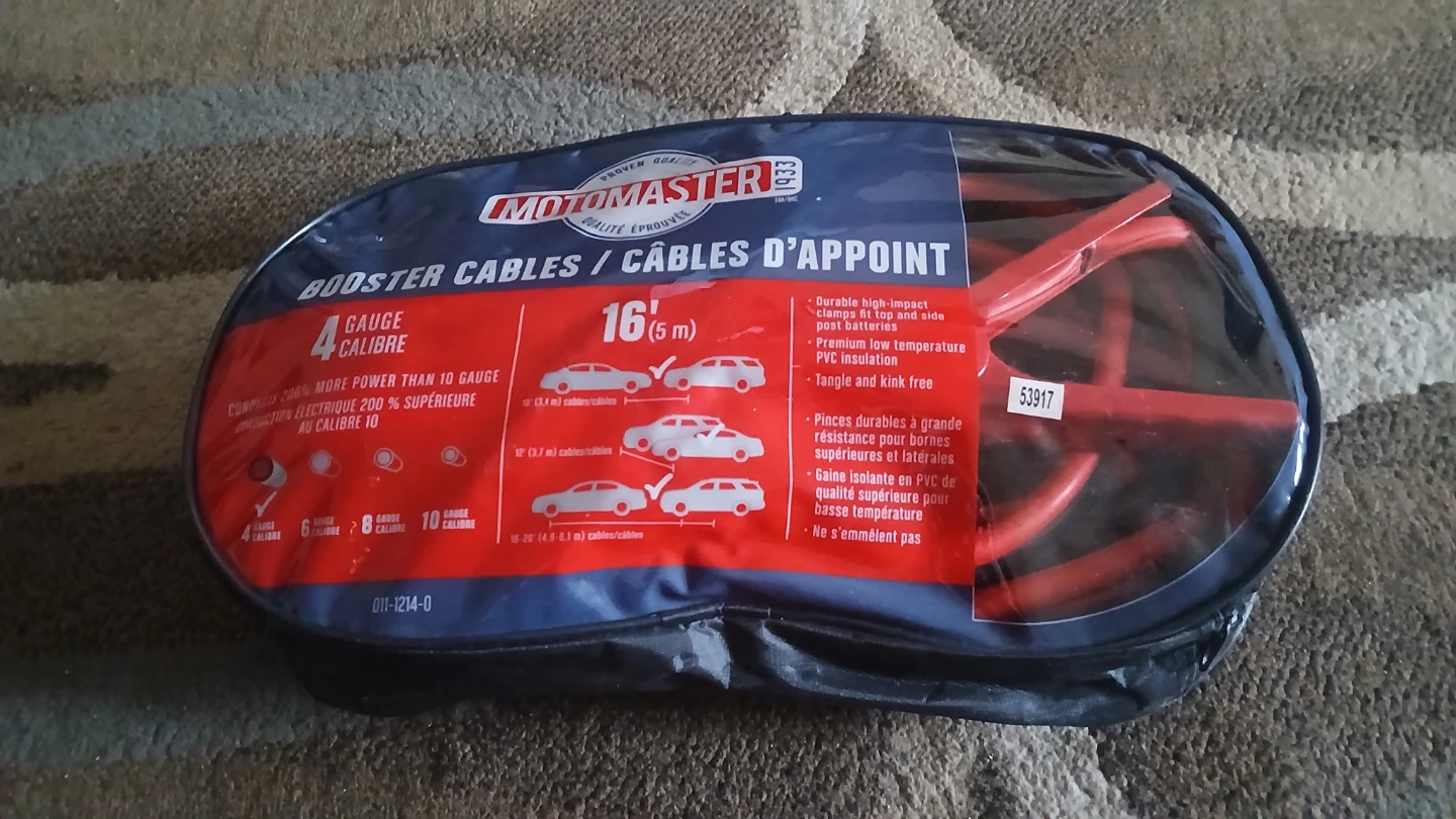 Motomaster 16' 4 Gauge Booster Cables