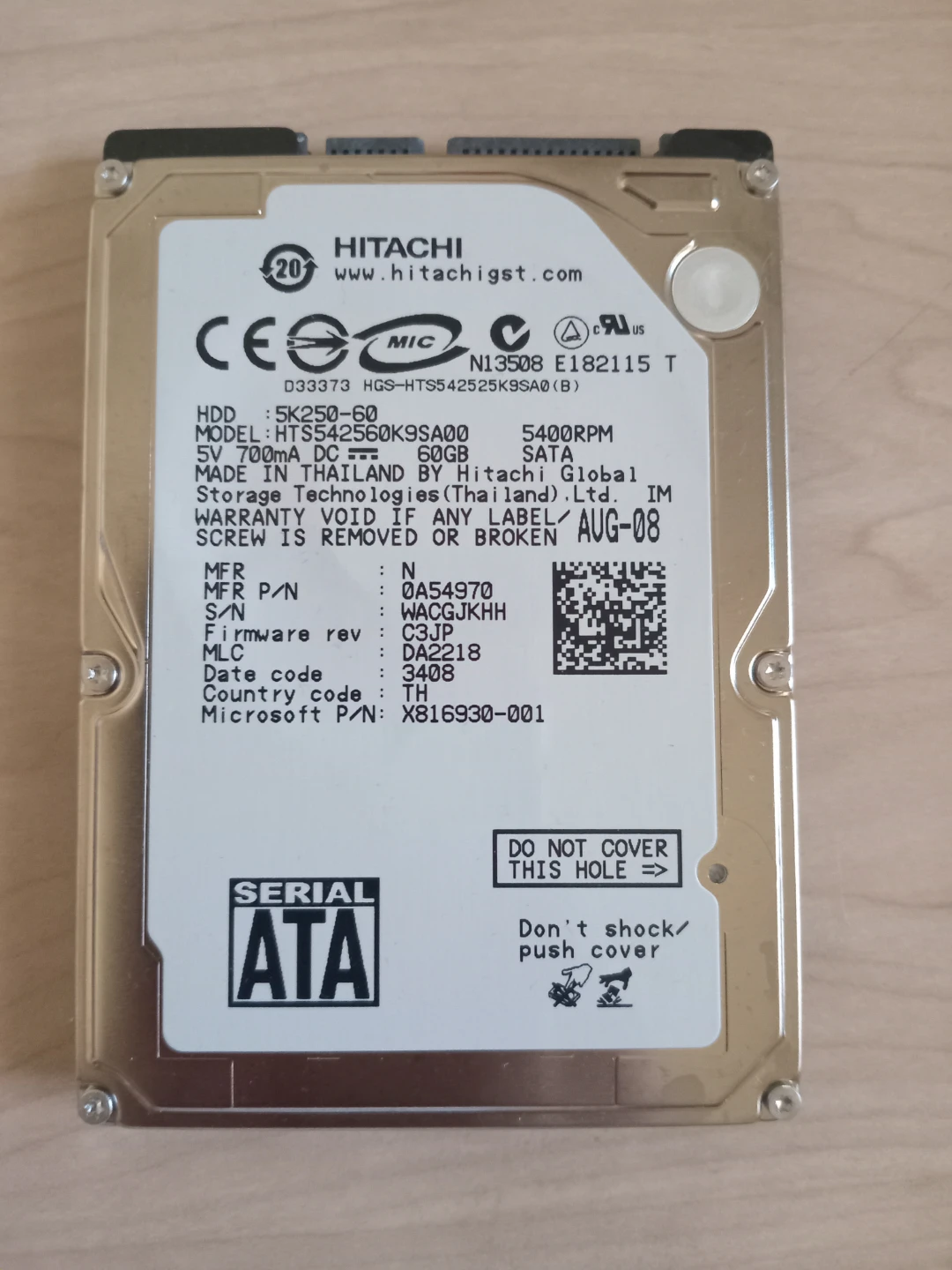 Hitachi 60GB SATA Hard Drive