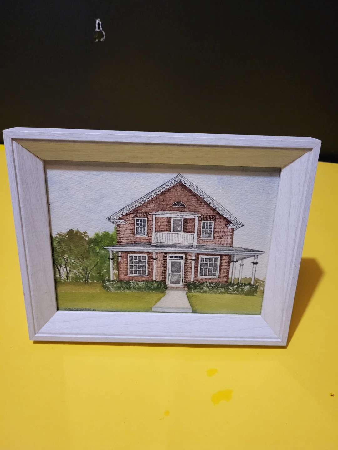 Framed Watercolour Painting of a House by Mary Ostazeski