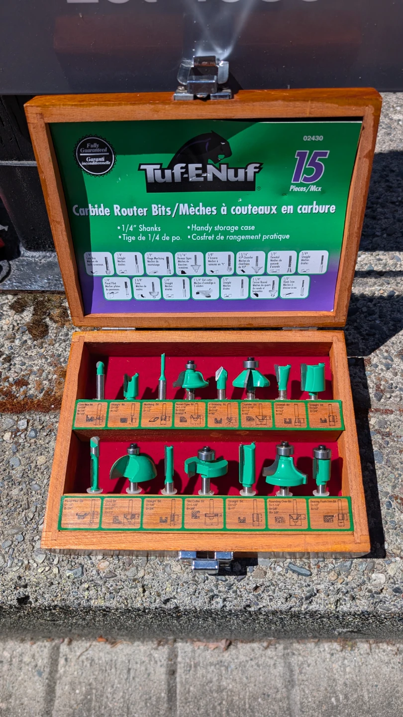Tuf-E-Nuf 15 Piece Carbide Router Bit Set