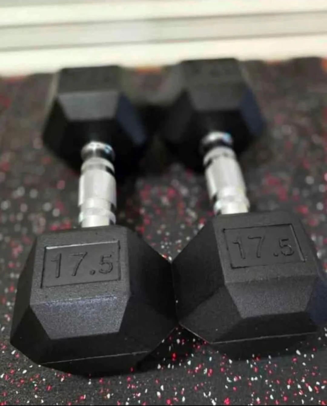 17.5lb Rubber Hex Dumbbell weight each