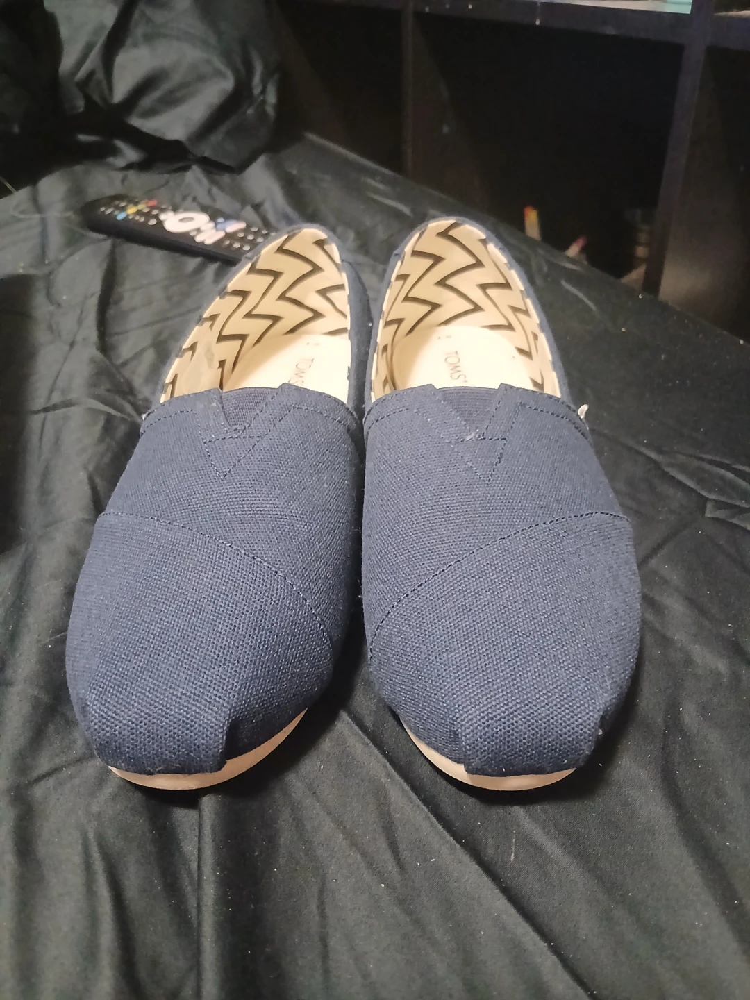 TOMS Navy Alpargata Recycled Cotton Canvas Shoes Size 7