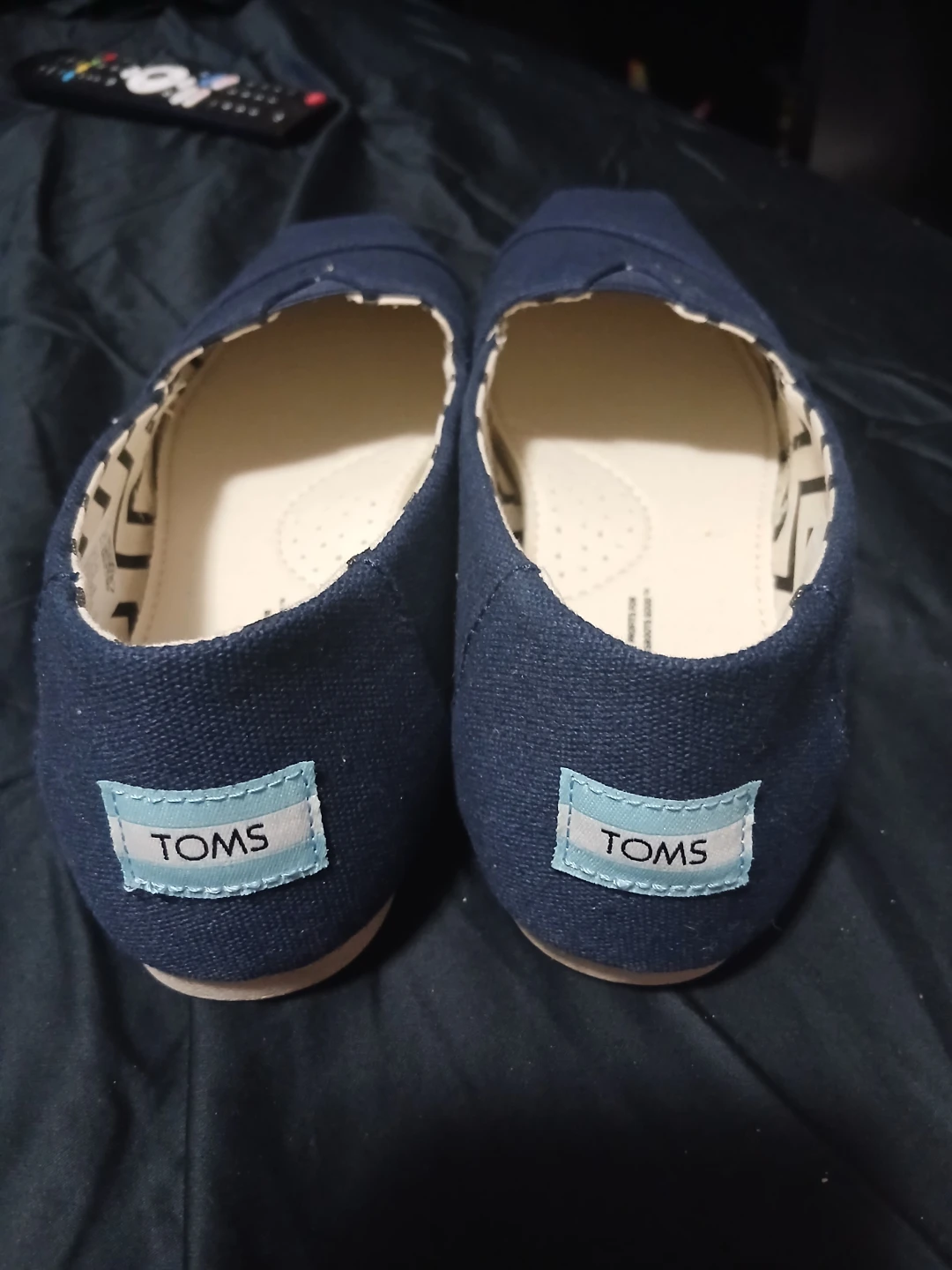 TOMS Navy Alpargata Recycled Cotton Canvas Shoes Size 7 - photo 2