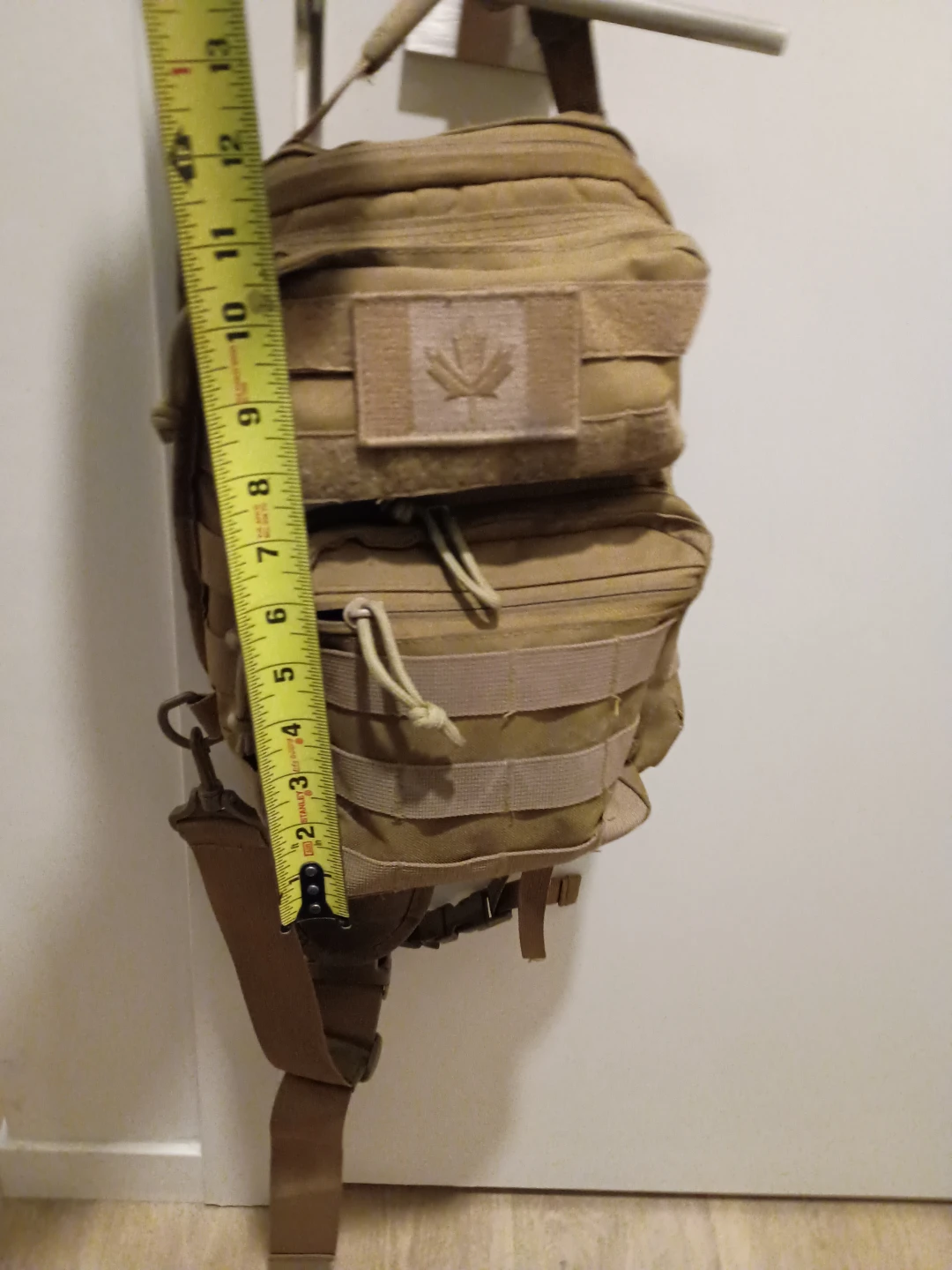 Tan Tactical Backpack with Canadian Flag Patch