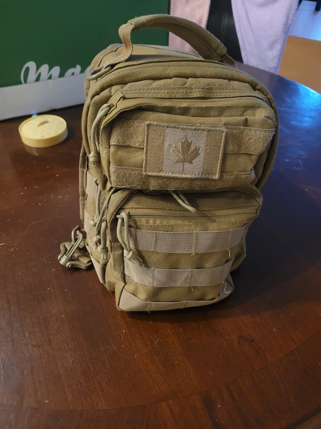 Tan Tactical Backpack with Canadian Flag Patch - photo 3