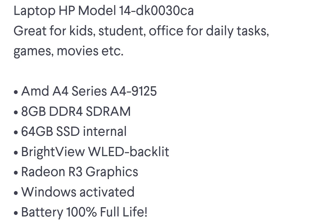 HP Laptop Notebook 14 - photo 2