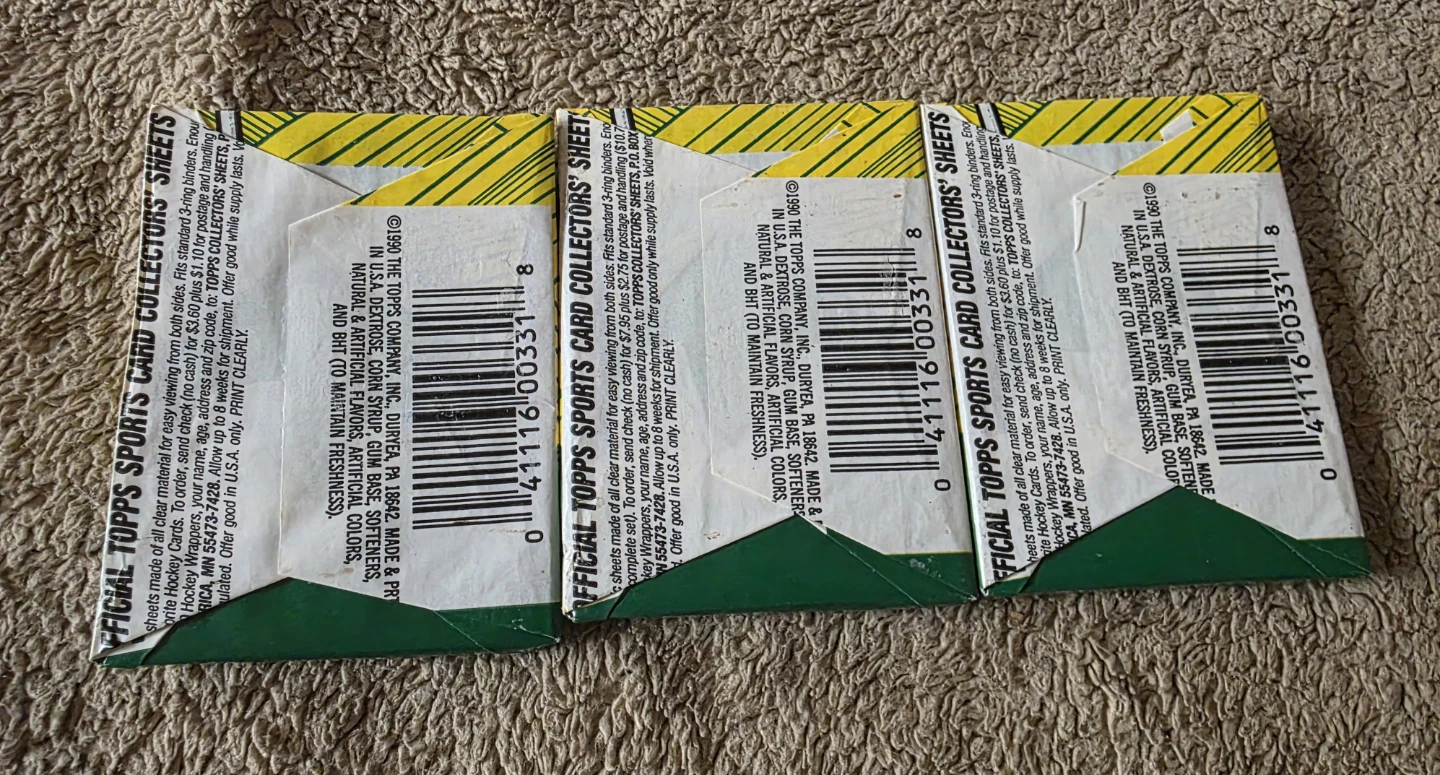1990 Topps Hockey Card Packs (3) plus card game CASH ONLY - photo 2