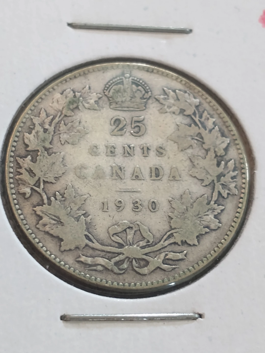 Lovely 1930 Canada George V silver quarter - photo 3