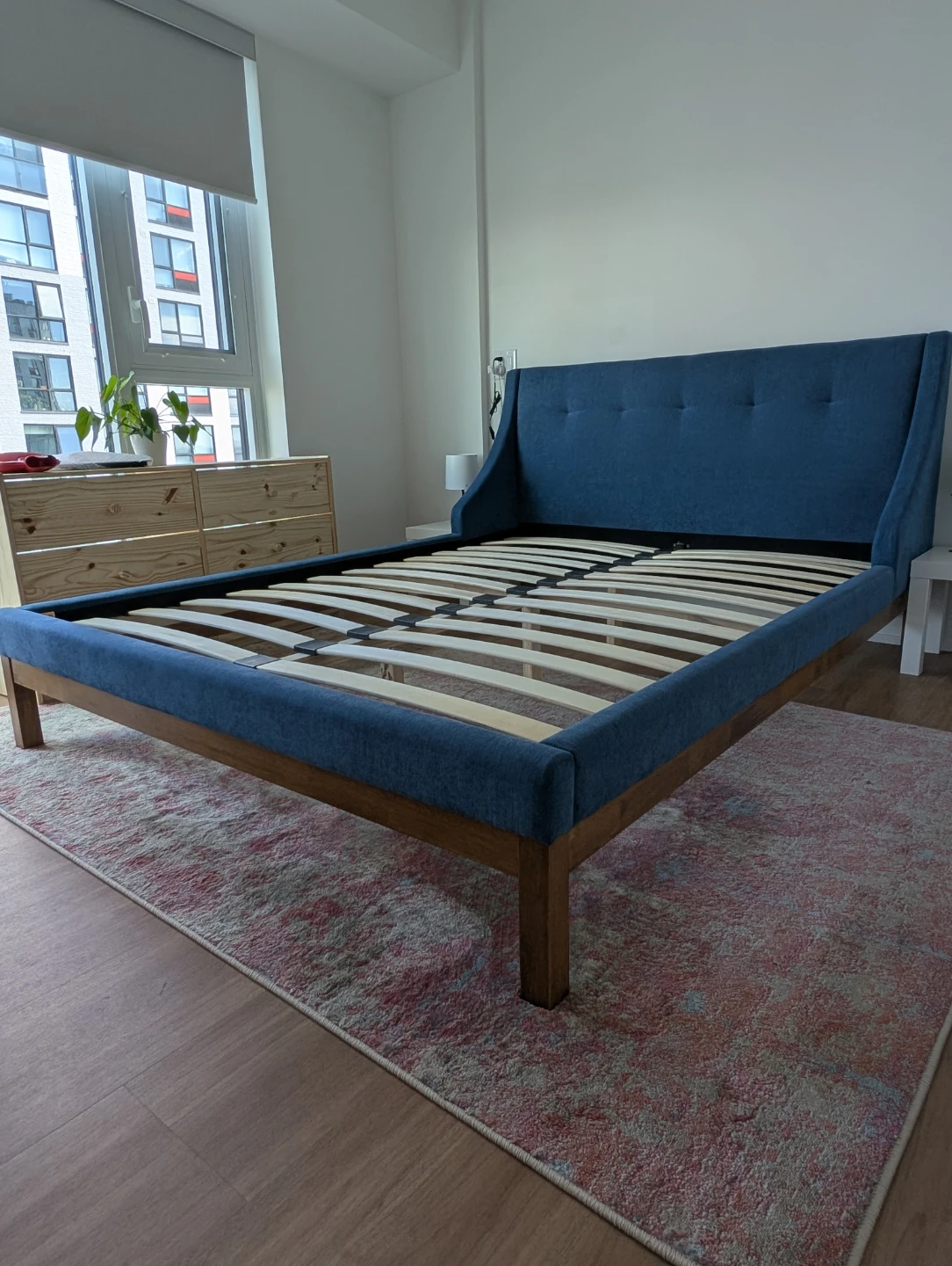 Queen Size Blue Upholstered Bed Frame - Moving out sale - photo 4