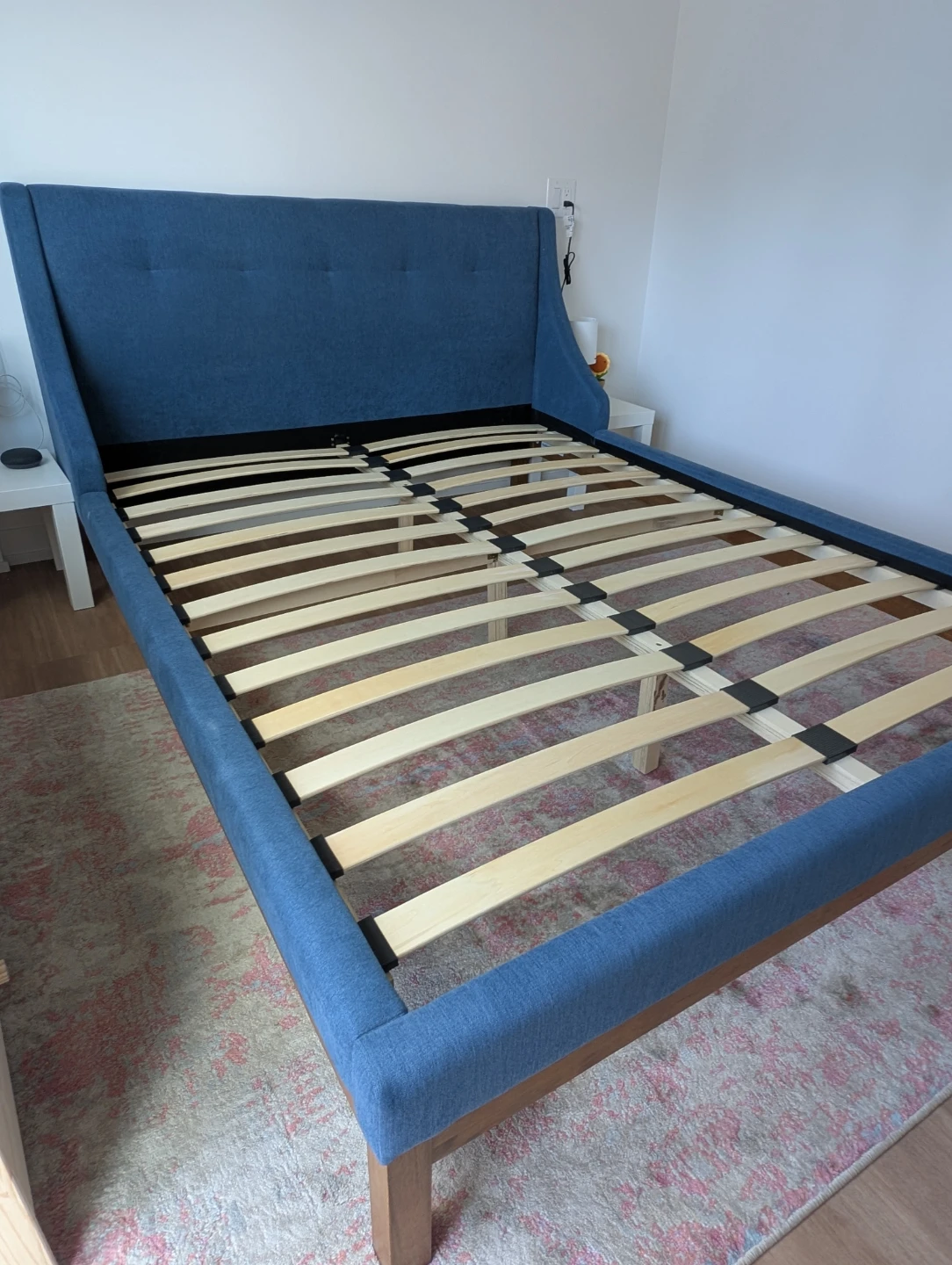 Queen Size Blue Upholstered Bed Frame - Moving out sale - photo 5