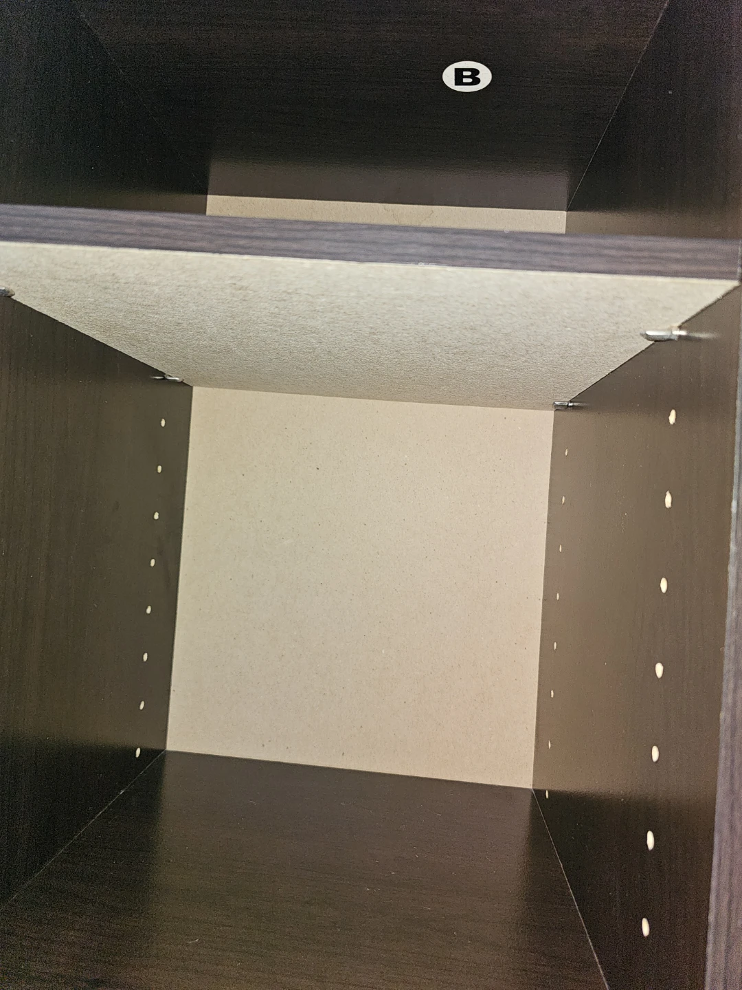 Dark Wood Storage Shelf Unit with Red Doors - photo 5