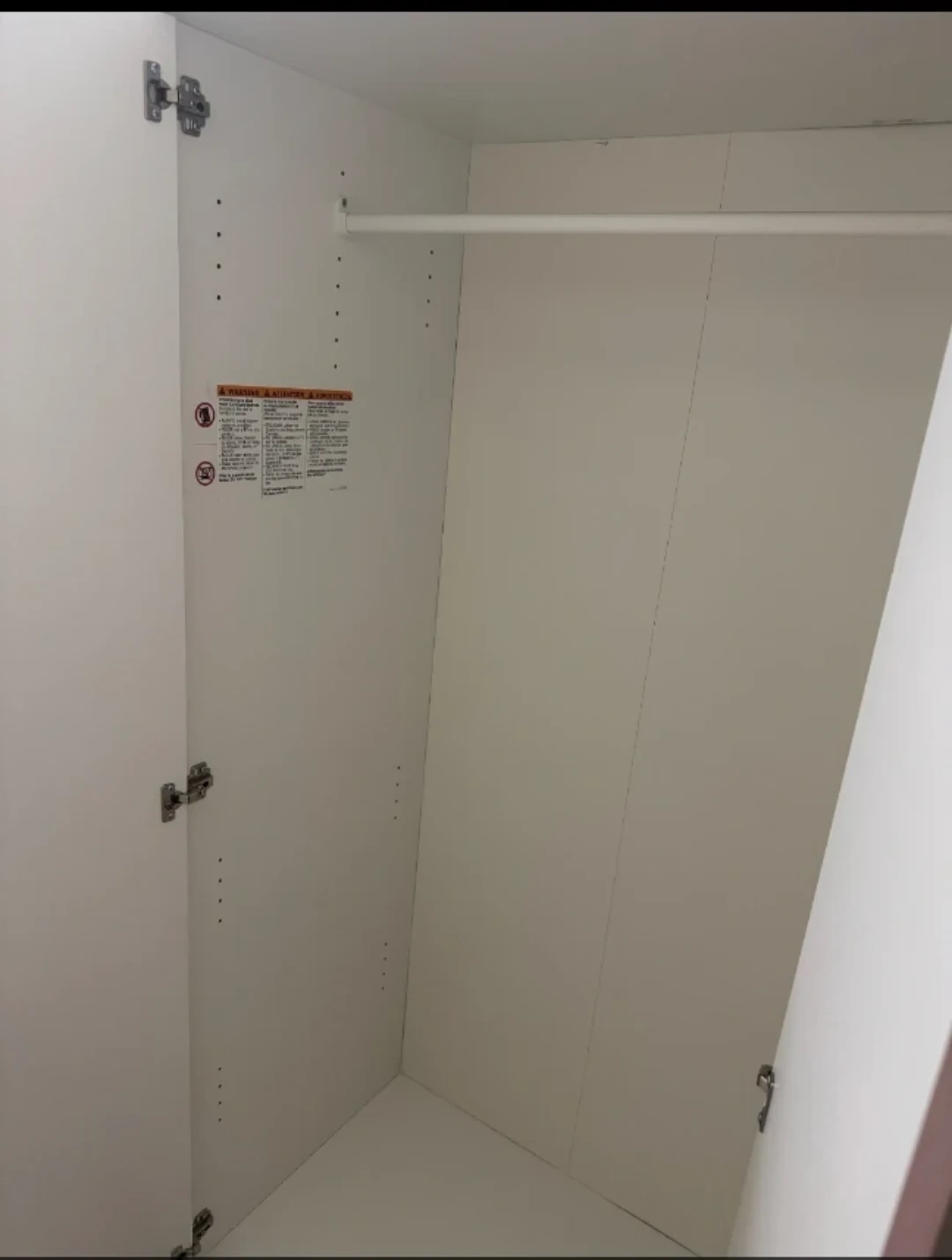 White 3-Door Wardrobe with Hanging Rod - photo 3