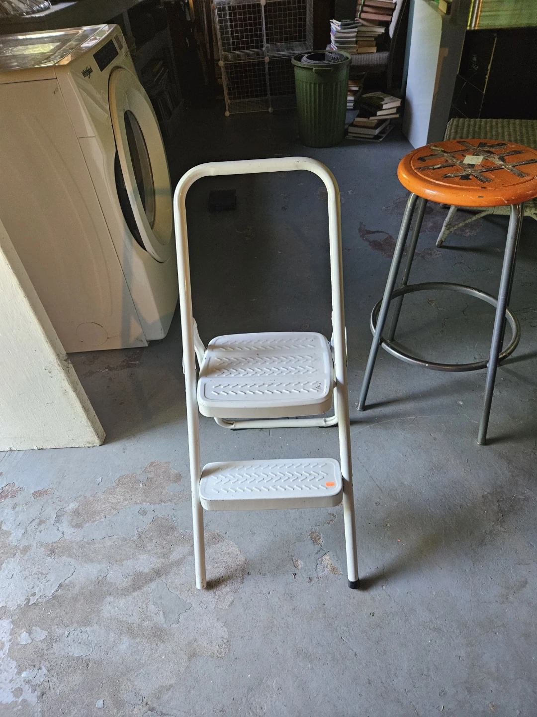 White 2-Step Folding Step Stool Ladder - photo 2