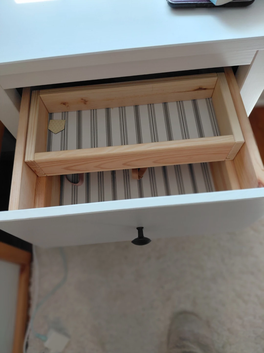 Hemmes Nightstand 2 drawers chest 54x66cm white stain - photo 2