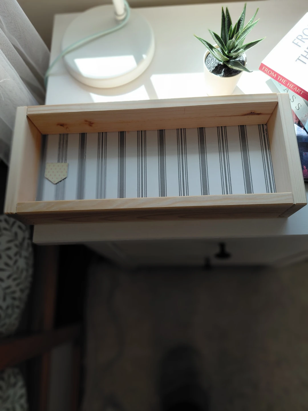 Hemmes Nightstand 2 drawers chest 54x66cm white stain - photo 3