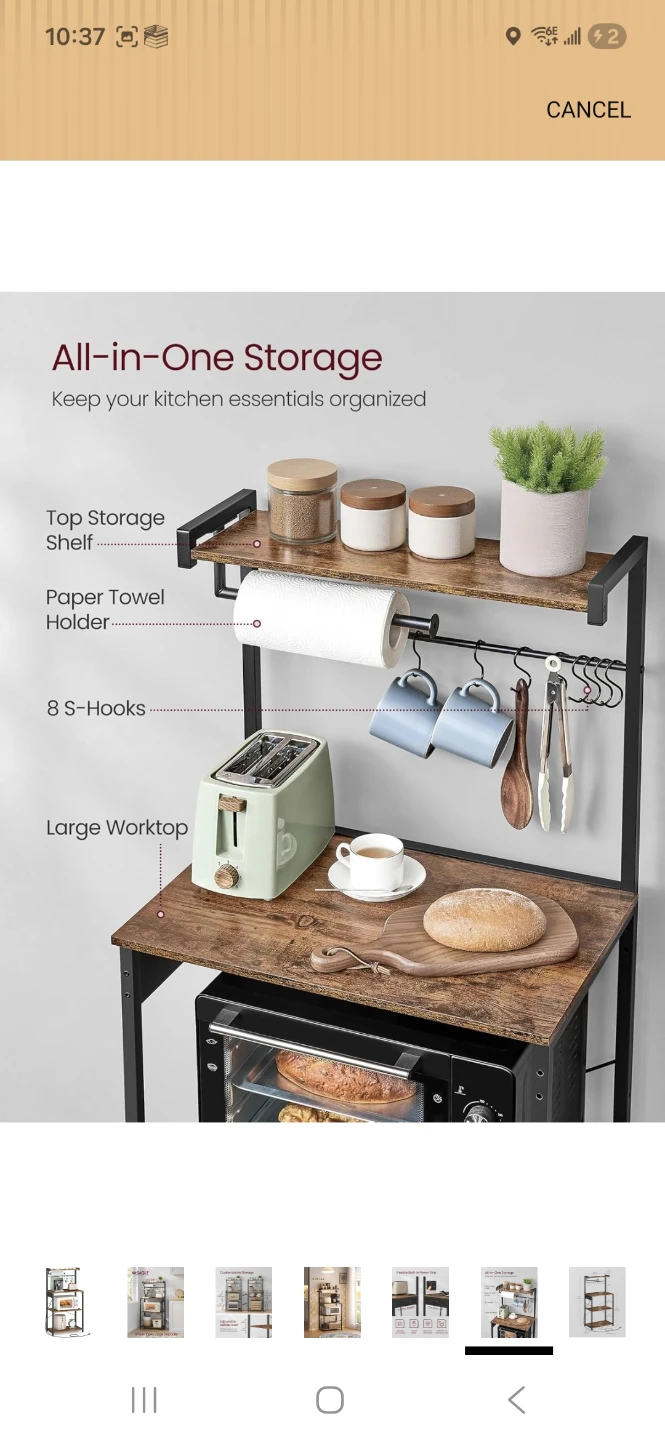 VASAGLE Kitchen Bakers Rack - photo 4