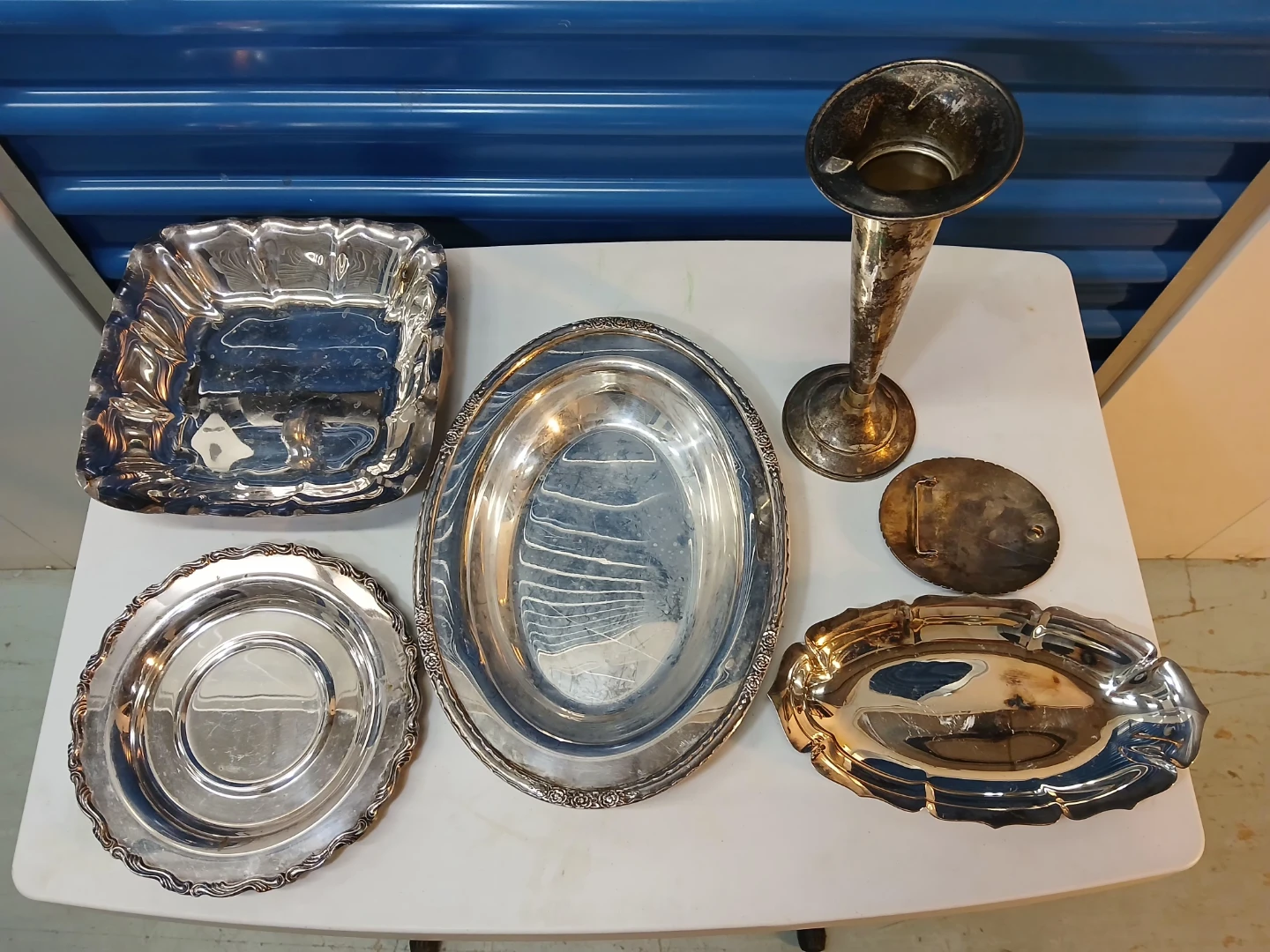 Silver Plated Serving Dishes and Vase - photo 2