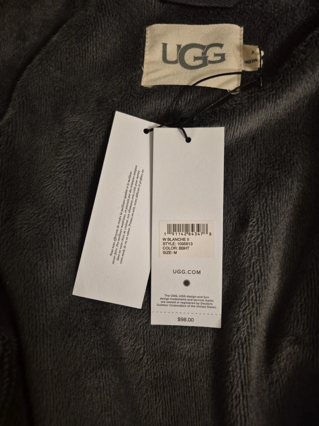 UGG Robe - Charcoal Grey - Size M - photo 5