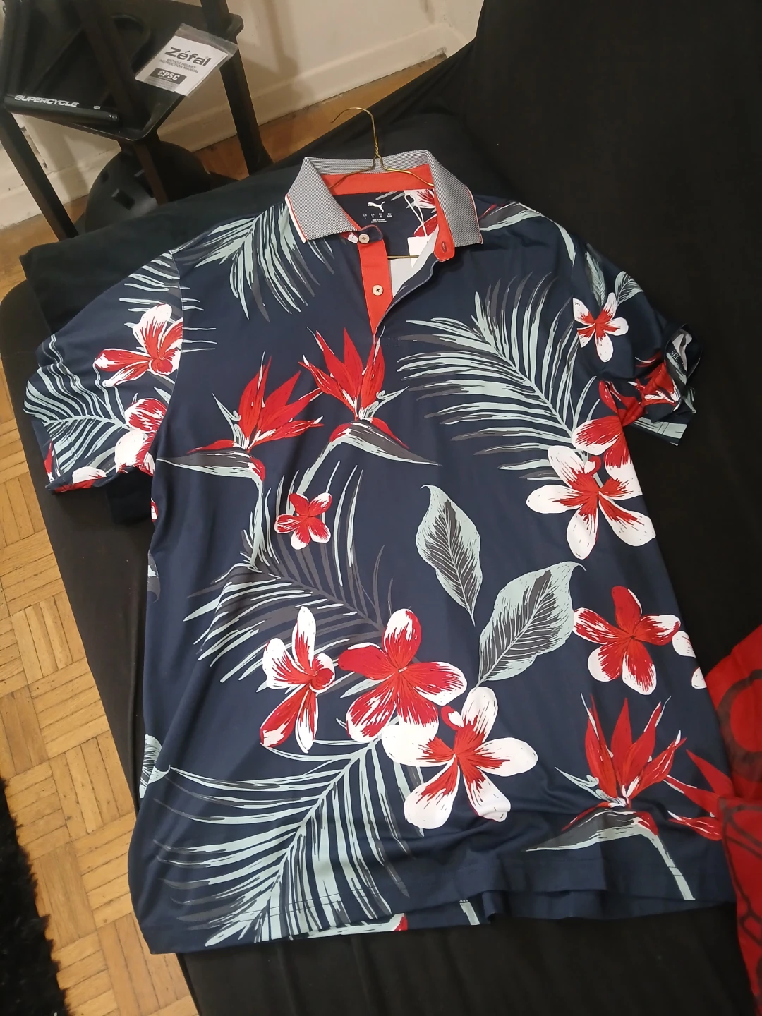Puma Men's Floral Polo Shirt - Size L - photo 3