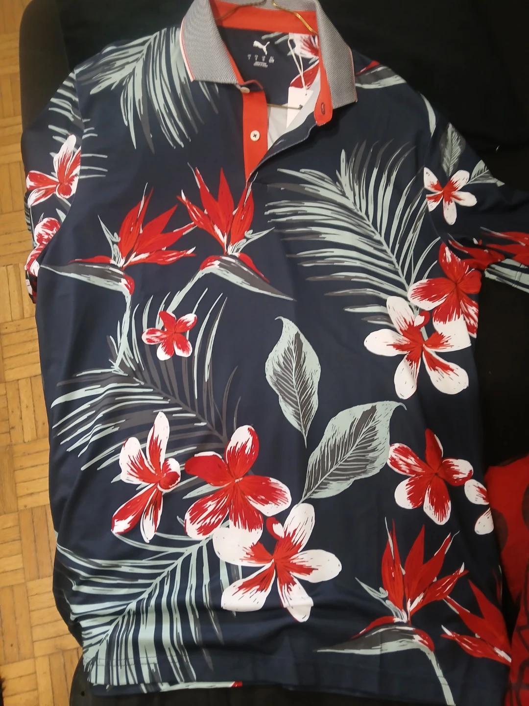 Puma Men's Floral Polo Shirt - Size L - photo 4