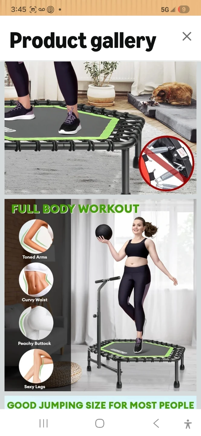 ONEFIT 40" Rebounder Fitness Trampoline with Adjustable Handle - photo 3