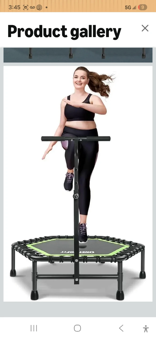 ONEFIT 40" Rebounder Fitness Trampoline with Adjustable Handle - photo 4