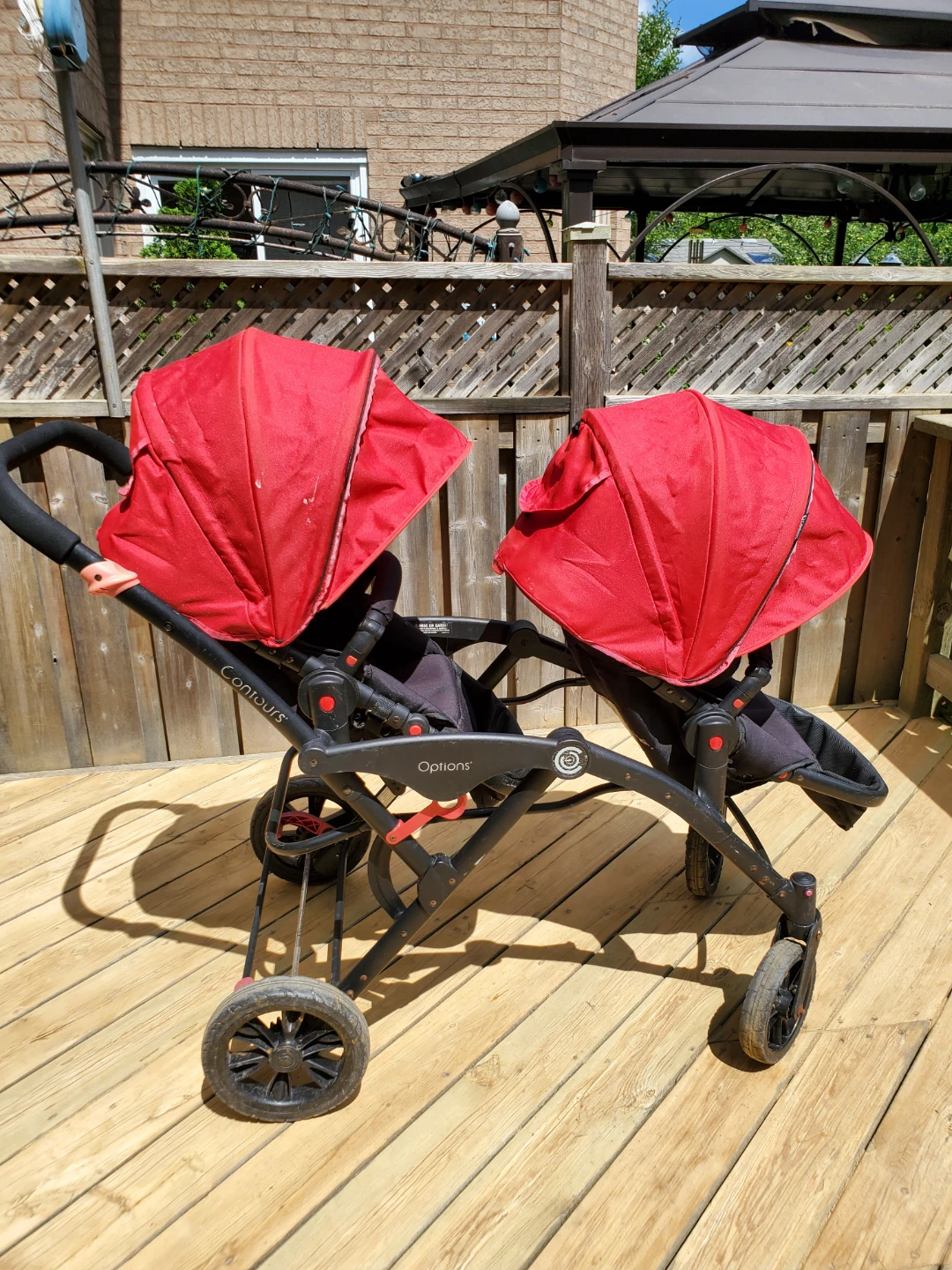 Contours Options Double Stroller - Red/Black