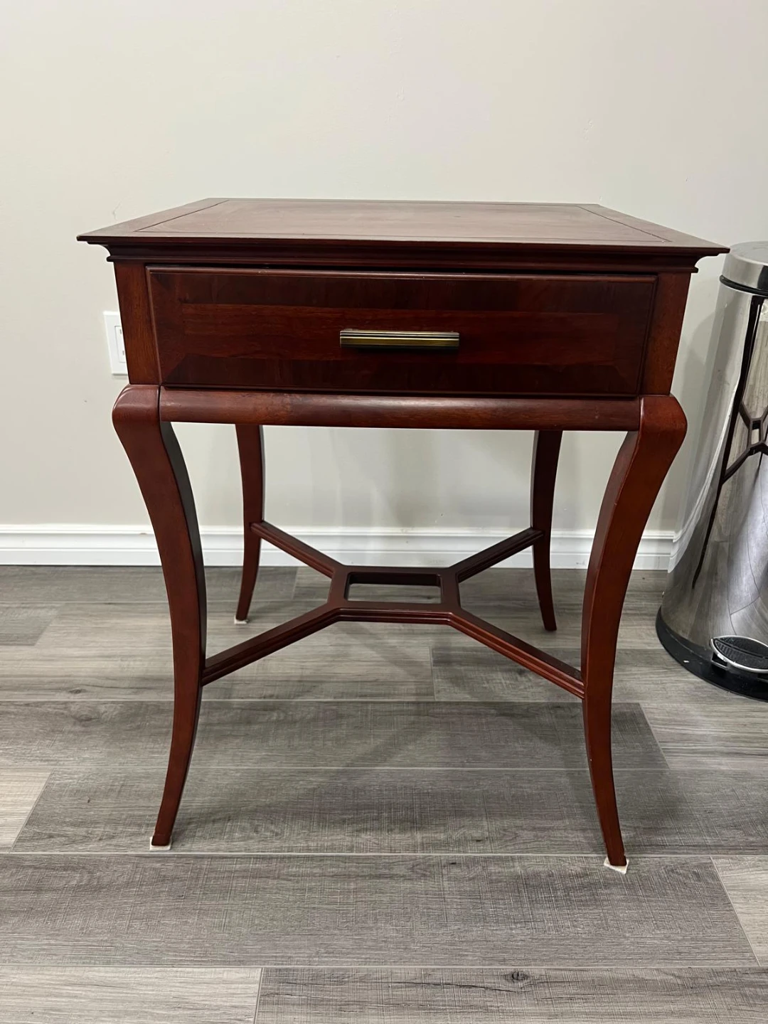 Dark Wood End Table with Drawer